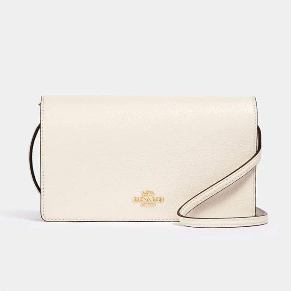 NWOT Coach White Anna Foldover Clutch Crossbody